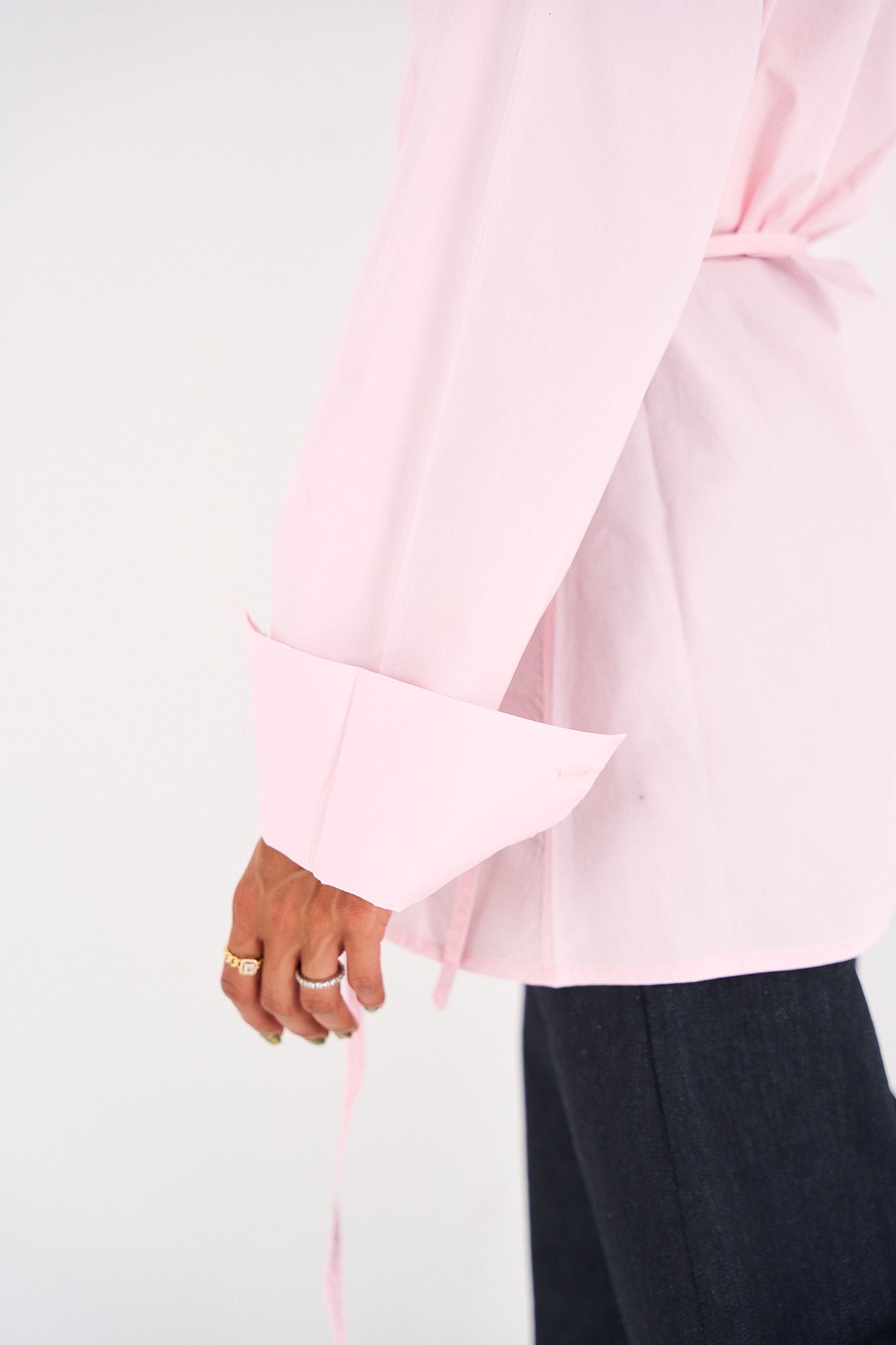 The Day-to-Night Tie Shirt - Baby Pink