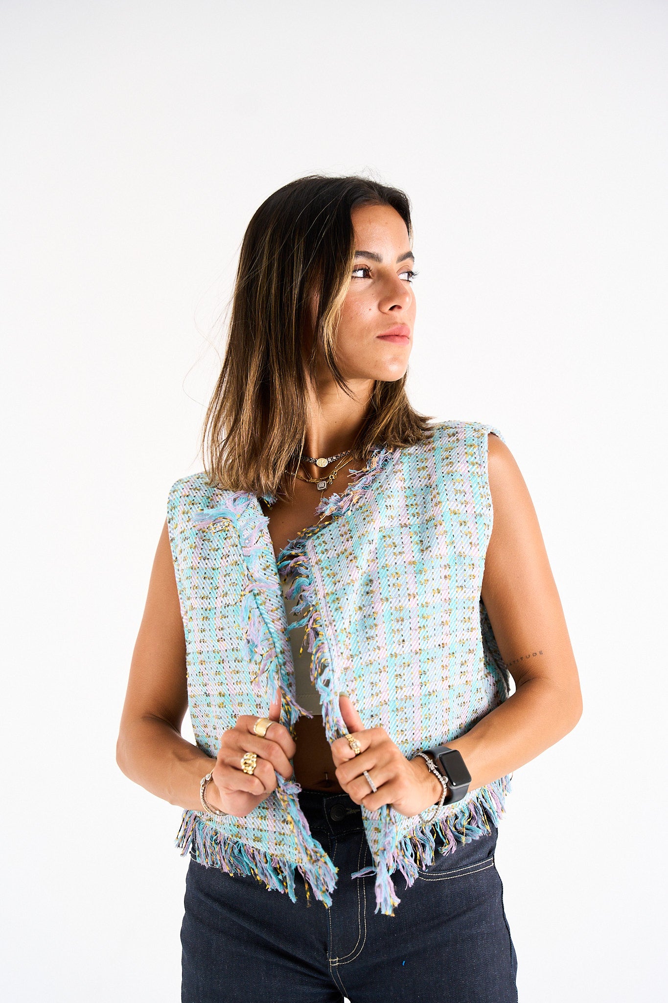 Cotton Candy Plaid Vest