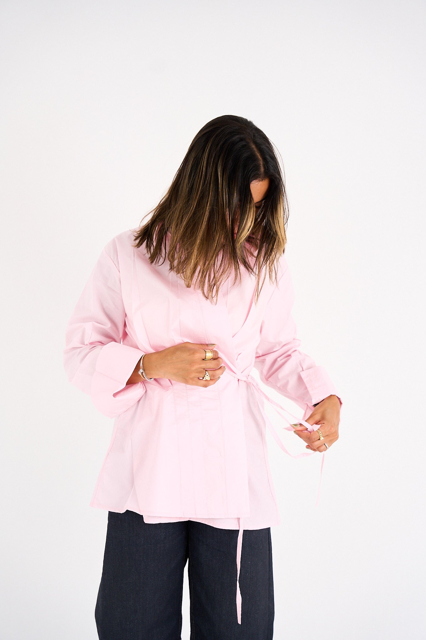 The Day-to-Night Tie Shirt - Baby Pink