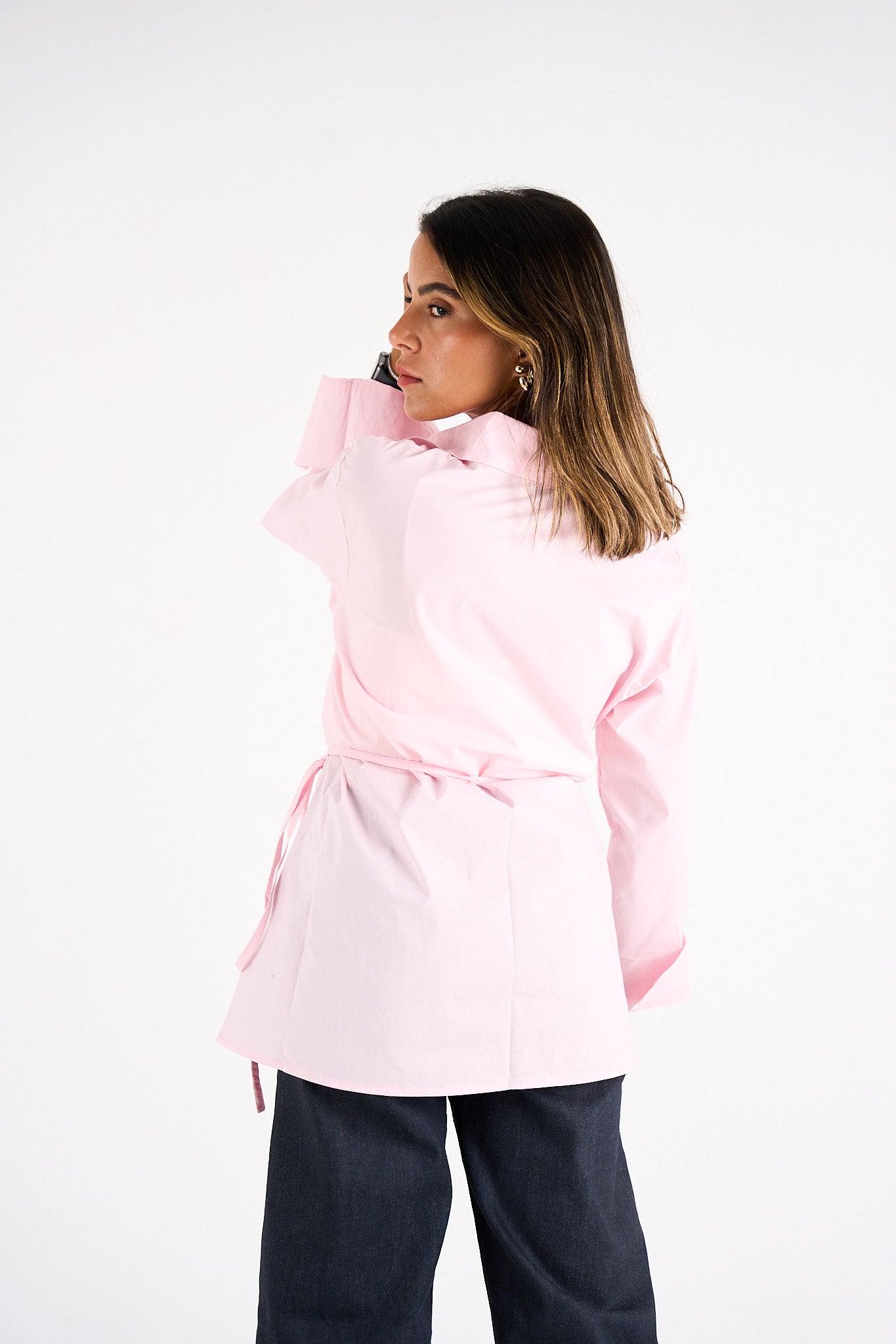 The Day-to-Night Tie Shirt - Baby Pink