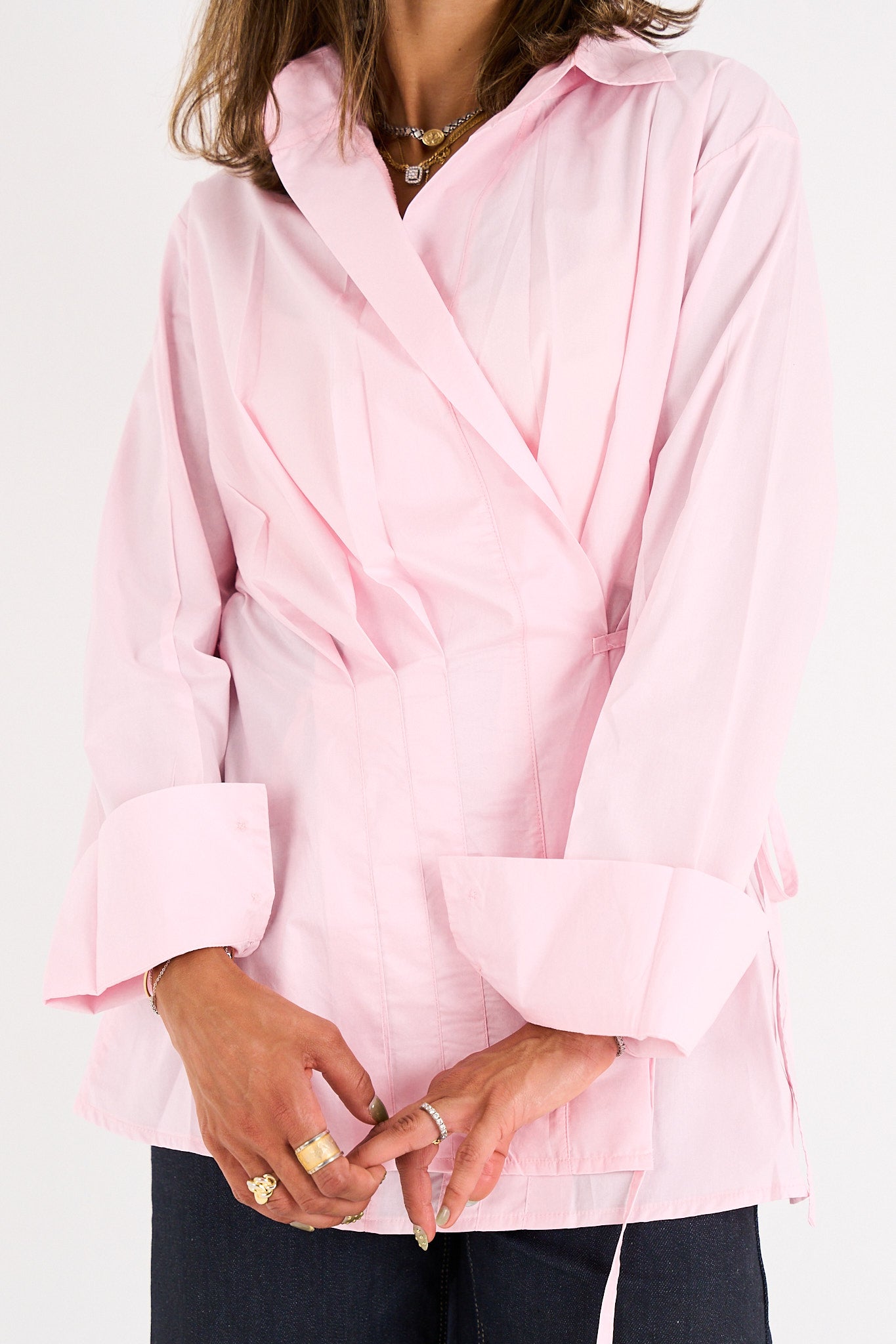 The Day-to-Night Tie Shirt - Baby Pink