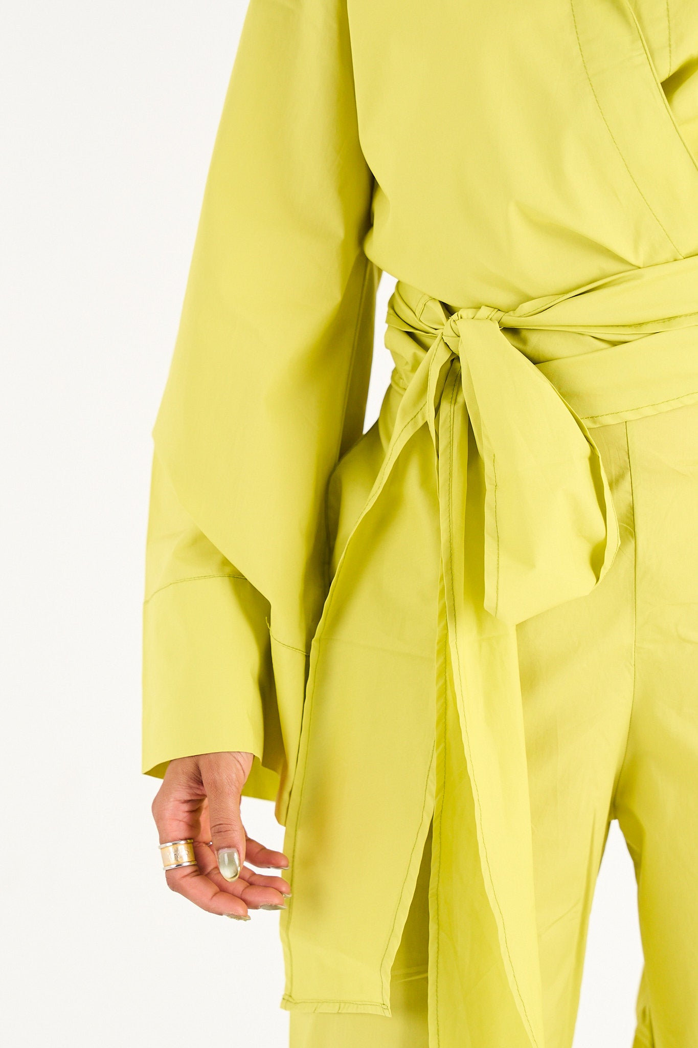 The Effortless Wrap Shirt -Limeade