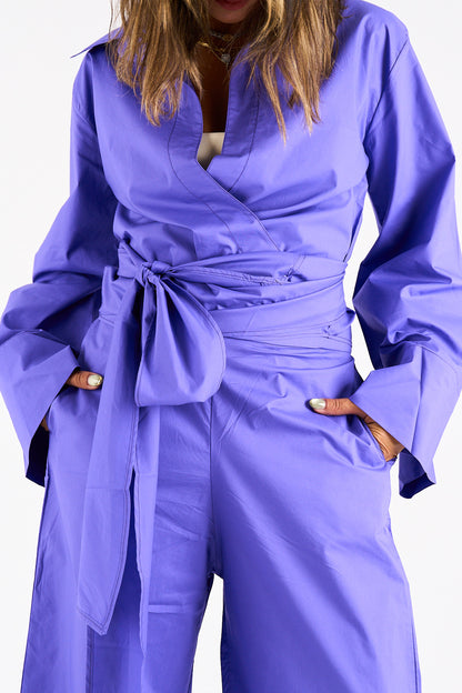 The Effortless Wrap Shirt -Royal Purple