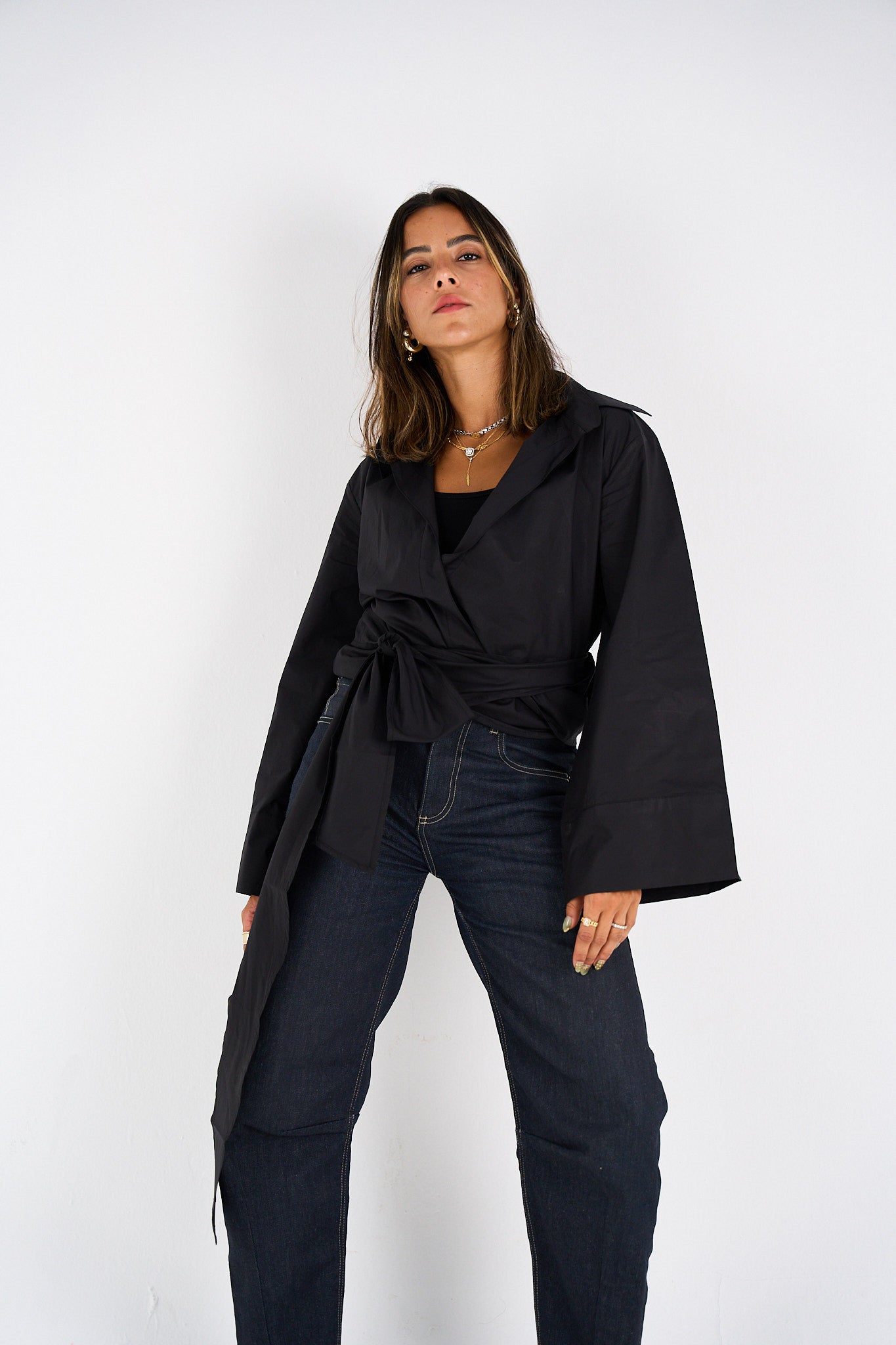 The Effortless Wrap Shirt - Black