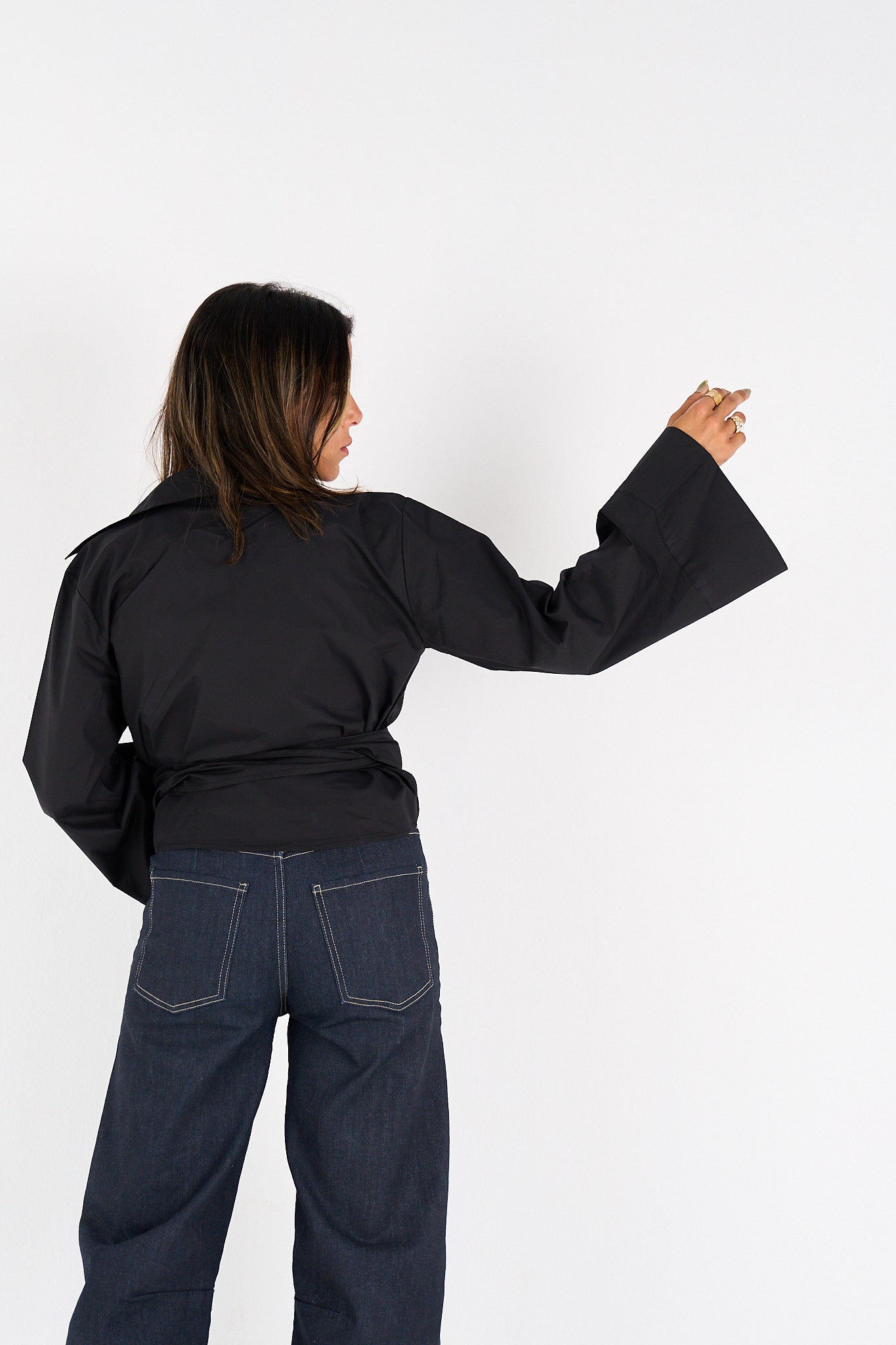 The Effortless Wrap Shirt - Black