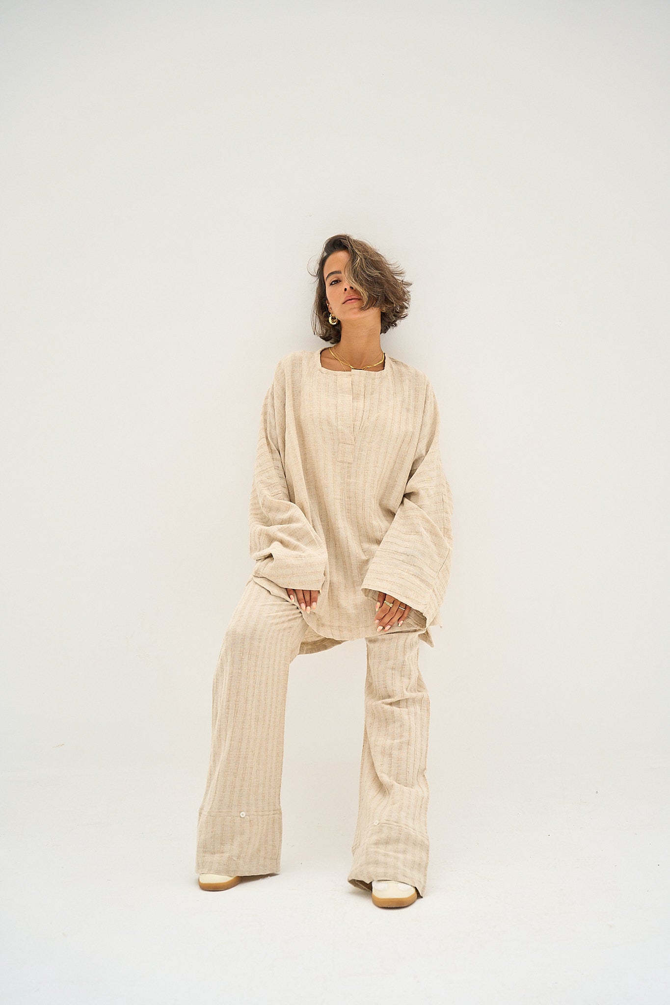 Weekend Warrior Pants Linen in Light Beige