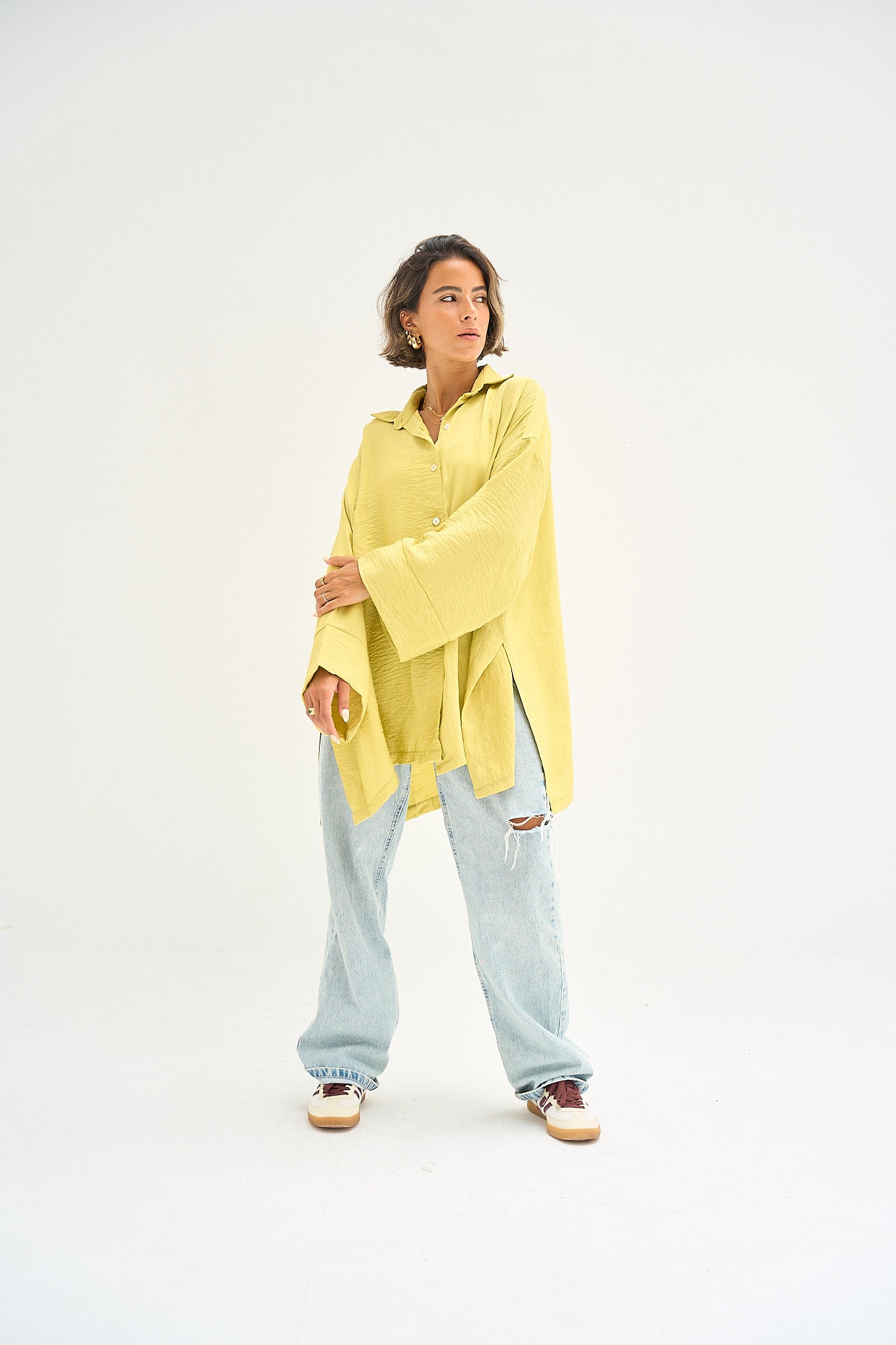 The Go-To Oversized Shirt in Light Yellow-Green