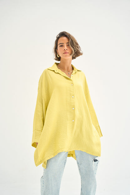 The Go-To Oversized Shirt in Light Yellow-Green