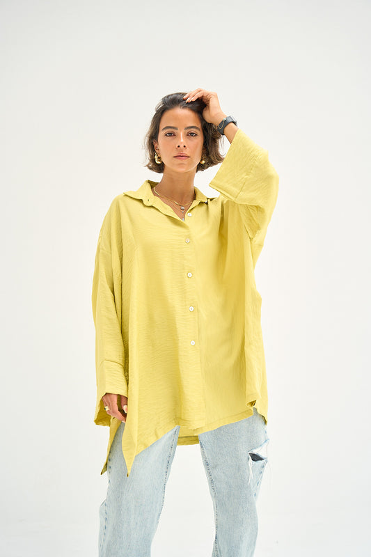 The Go-To Oversized Shirt in Light Yellow-Green