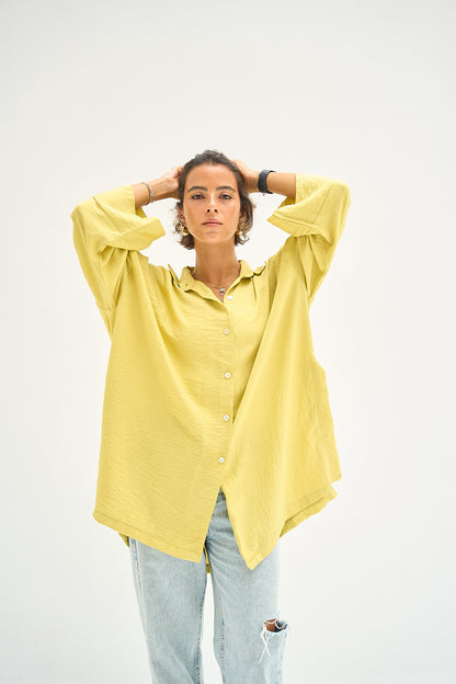 The Go-To Oversized Shirt in Light Yellow-Green