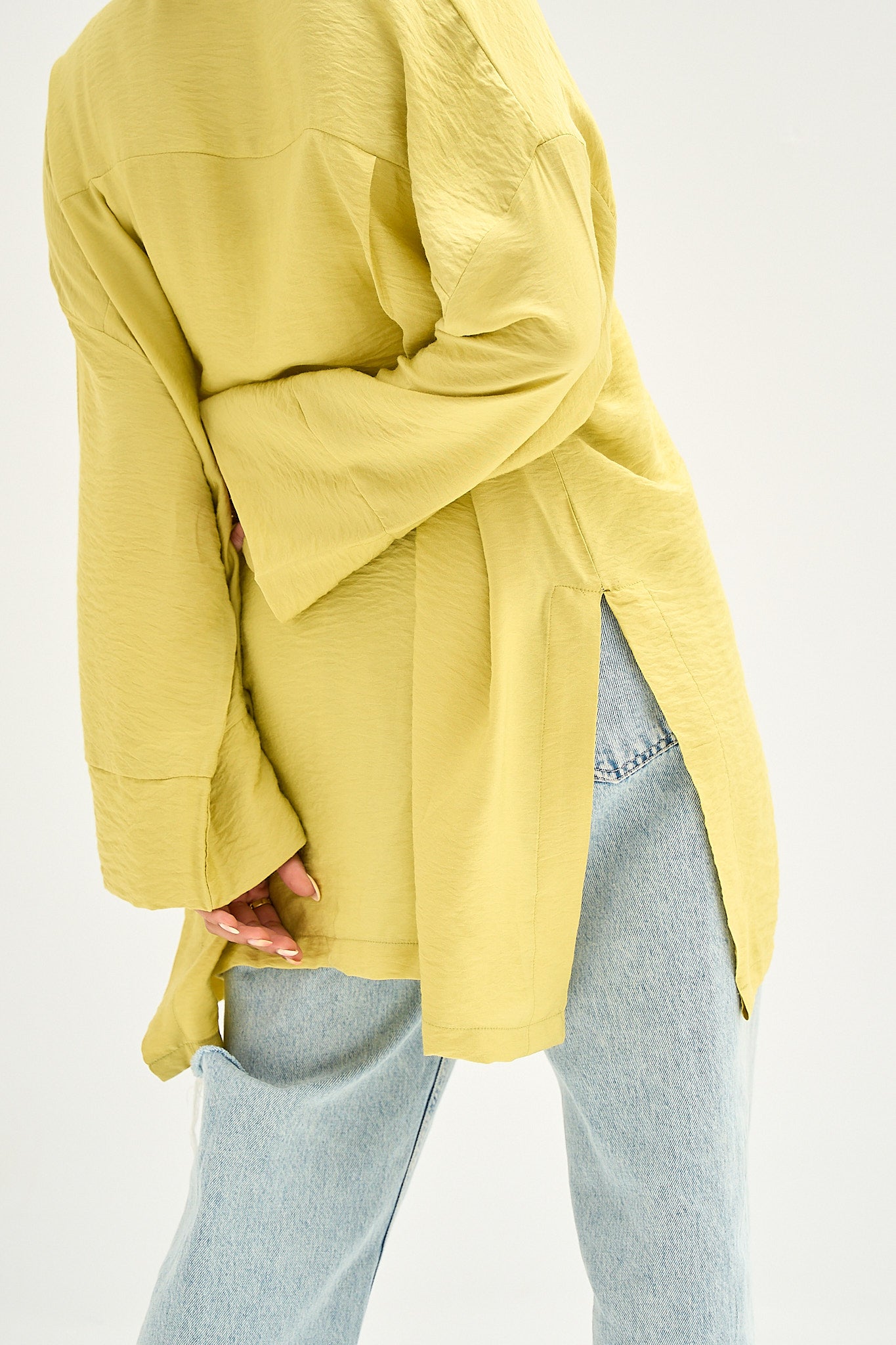 The Go-To Oversized Shirt in Light Yellow-Green