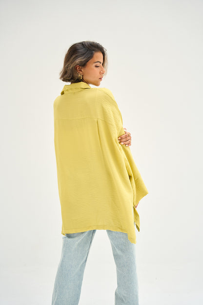 The Go-To Oversized Shirt in Light Yellow-Green